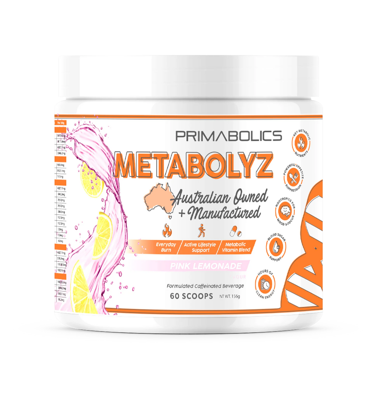 Metabolyz Fat Burner Pink Lemonade Powder-Primabolics-Matakana Pharmacy