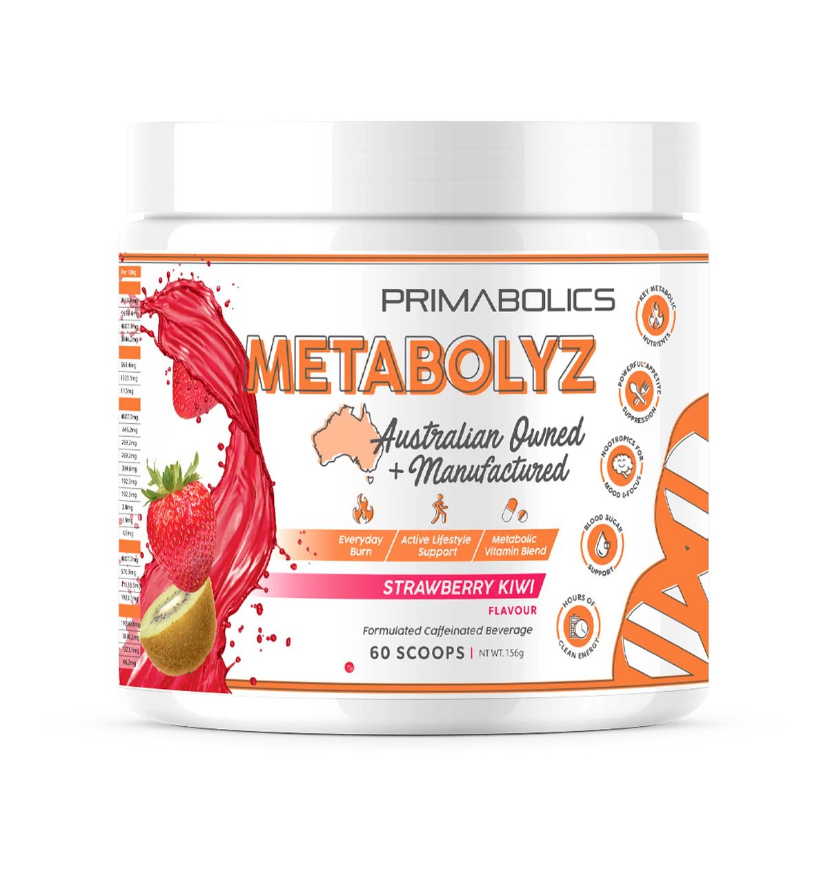 Metabolyz Fat Burner Strawberry Kiwi Powder-Primabolics-Matakana Pharmacy