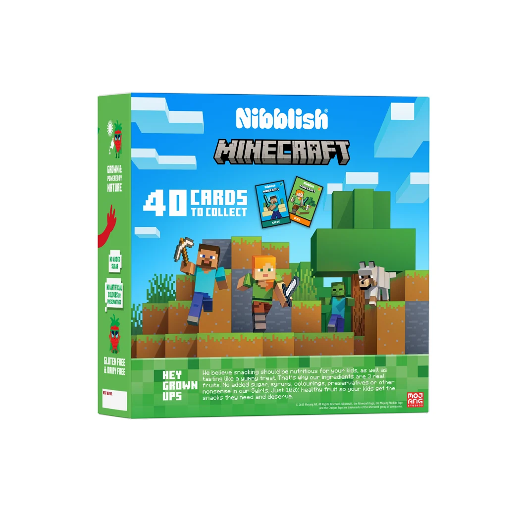 Minecraft Raspberry Pure Fruit Swirls 100g | Nibblish-Nibblish-Matakana Pharmacy