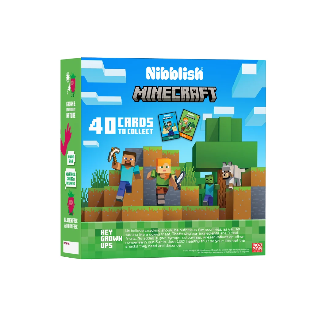 Minecraft Raspberry Pure Fruit Swirls 100g | Nibblish-Nibblish-Matakana Pharmacy