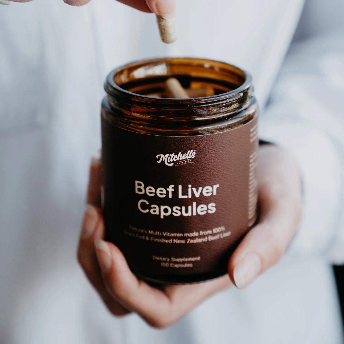 Image of person holding Beef Liver 150 Caps