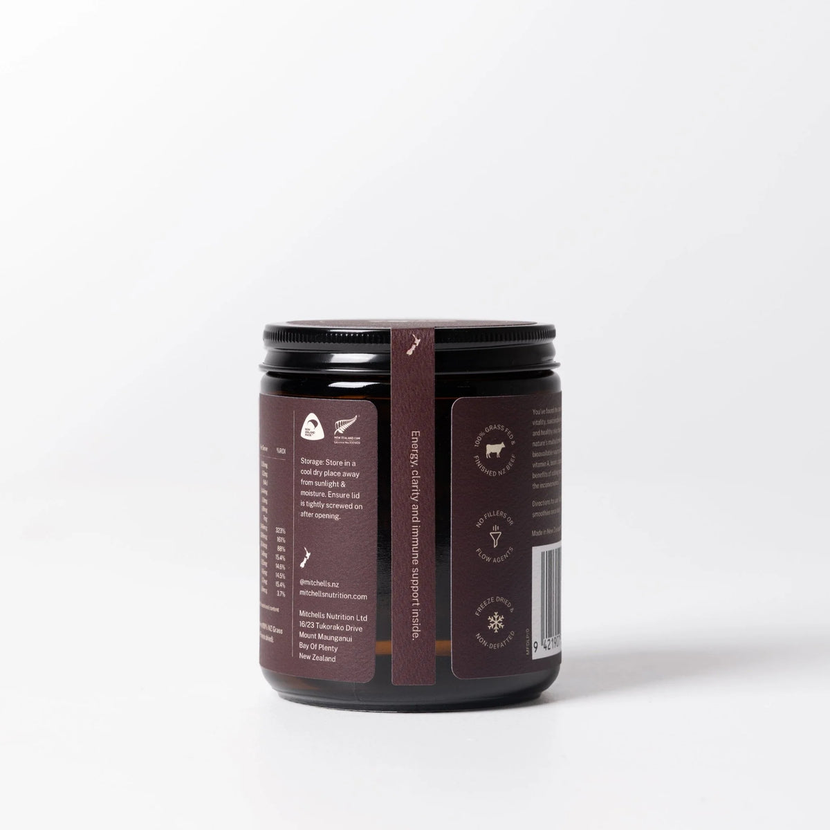 Image of Beef Liver 150 Caps back of jar
