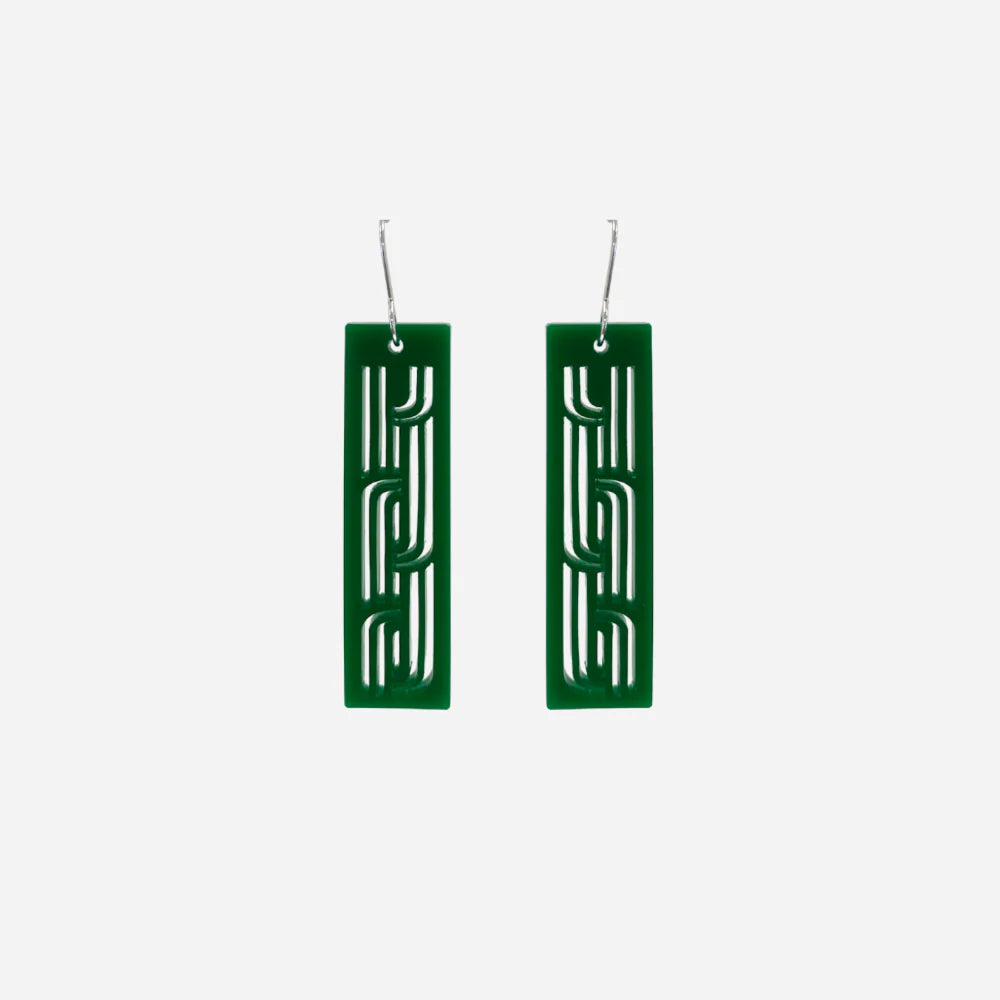 Earrings Whakarare Green Solid Small-Nichola-Matakana Pharmacy