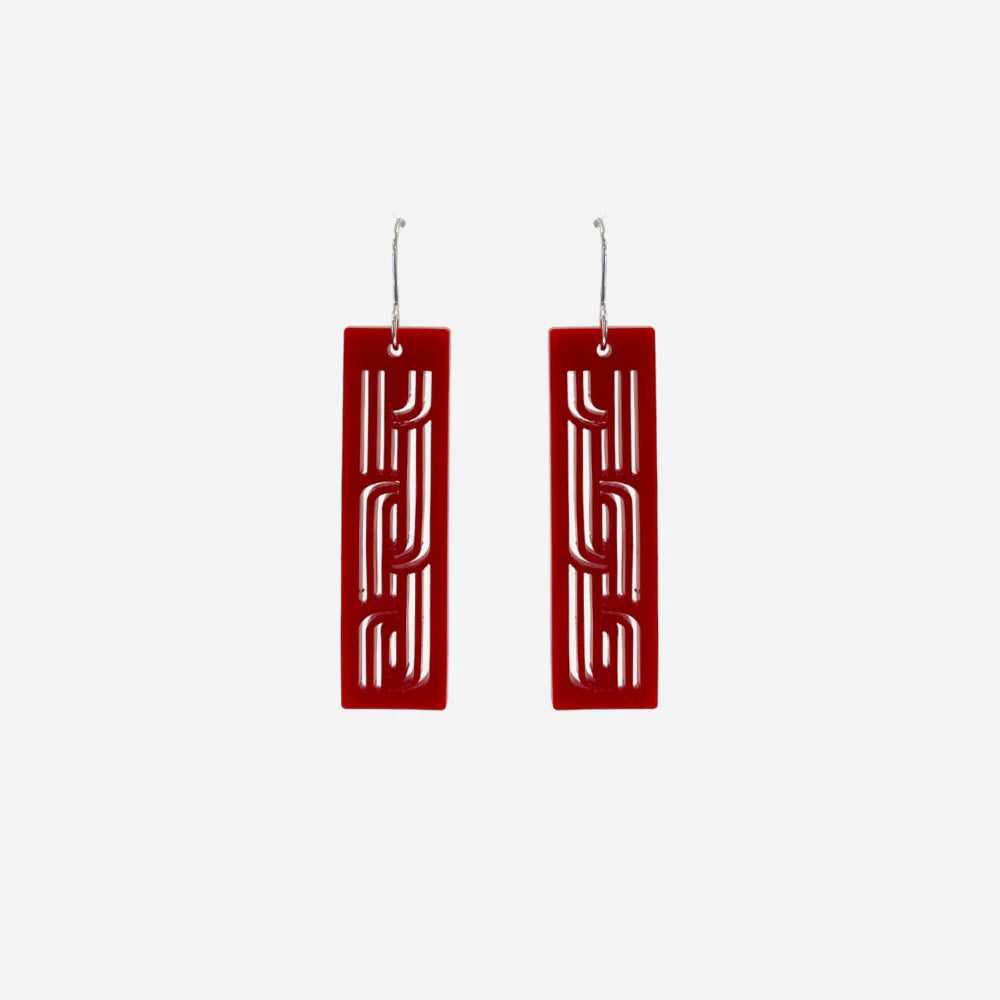 Earrings Whakarare Red Solid Small-Nichola-Matakana Pharmacy