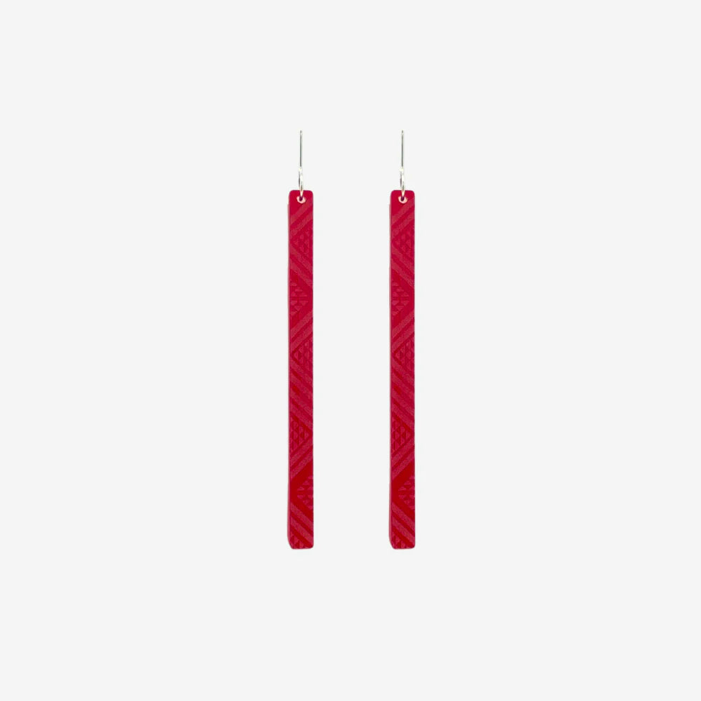 Earrings Taniko II Red Clear-Nichola-Matakana Pharmacy