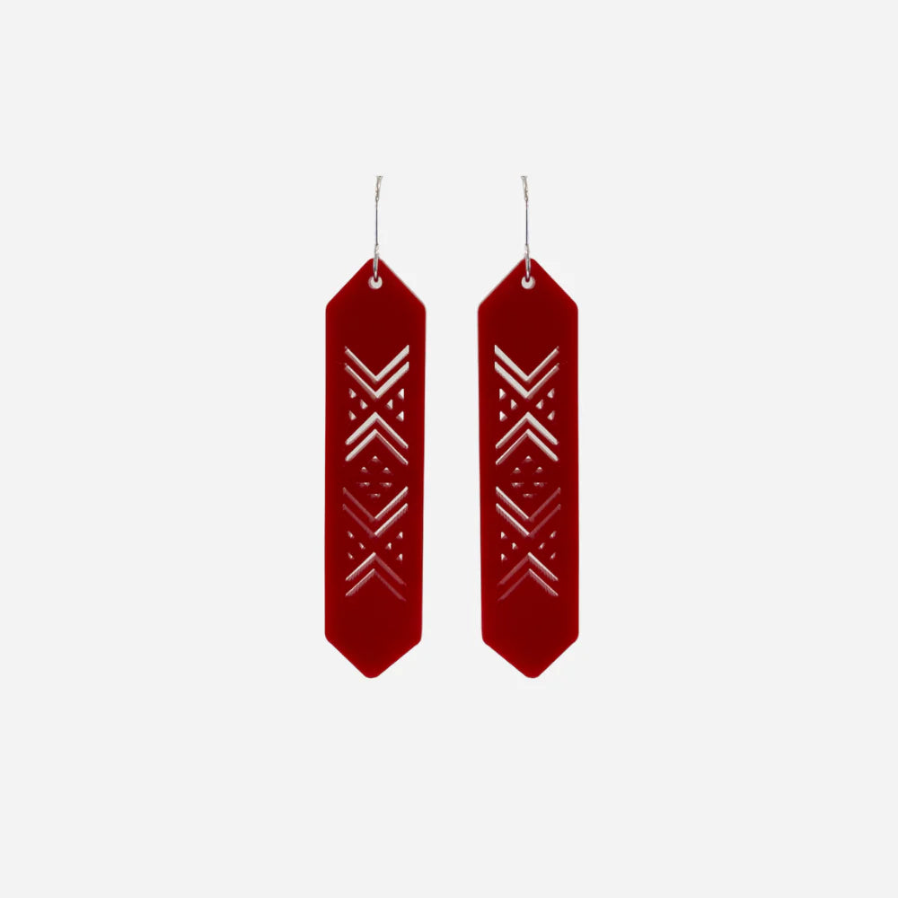 Earrings Taniko Red Solid-Nichola-Matakana Pharmacy