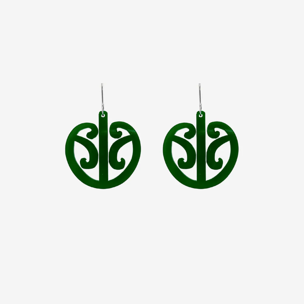 Earrings Mangopare Green Clear Small-Nichola-Matakana Pharmacy