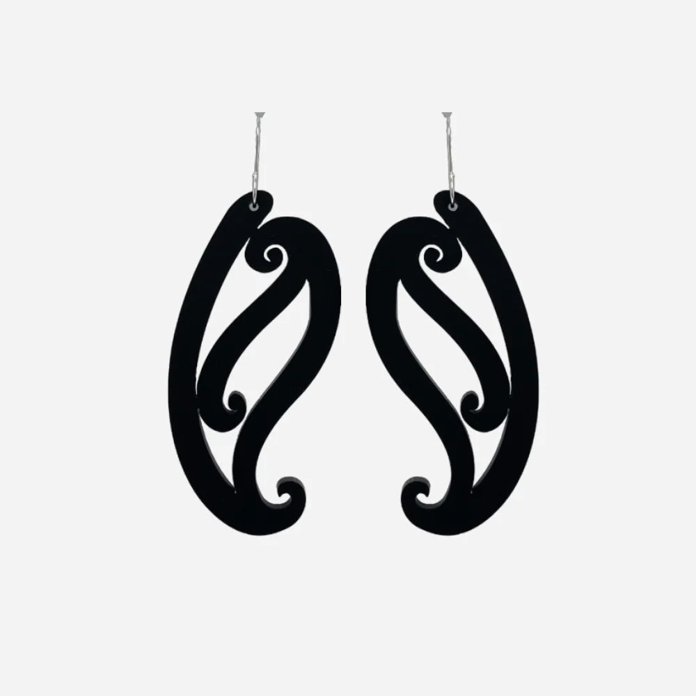 Earrings - Tupua?rangi Ngutu Ka?ka? Black-Nichola-Matakana Pharmacy