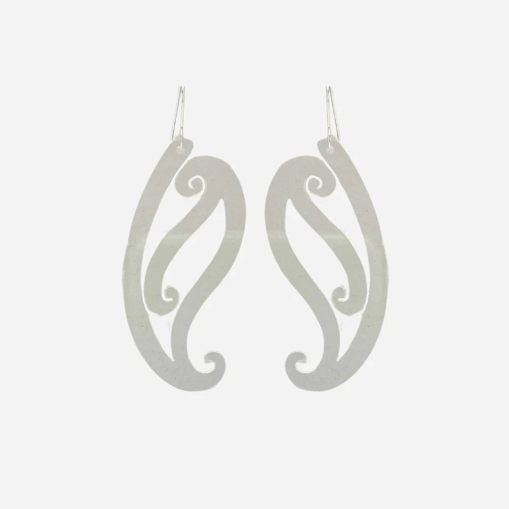 Earrings - Tupuarangi Ngutu Ka?ka? Clear-Nichola-Matakana Pharmacy