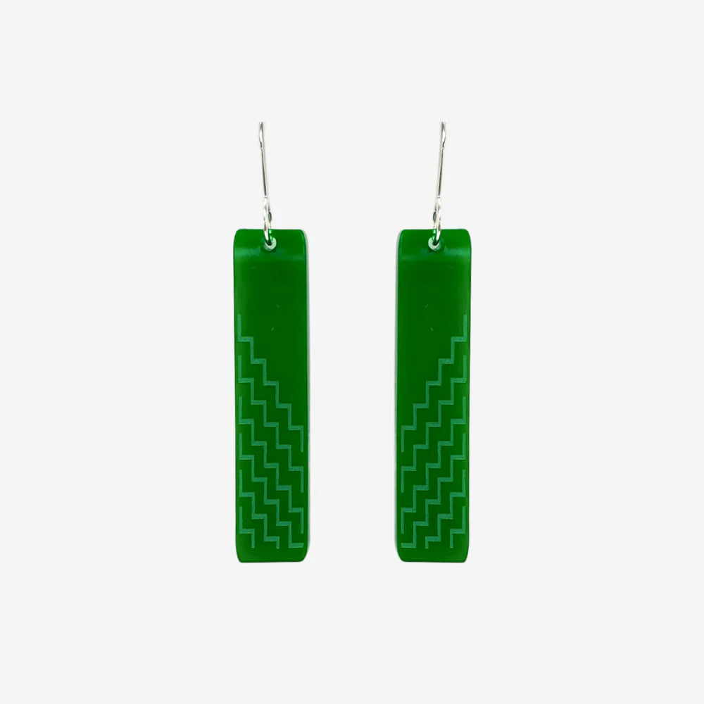 Earrings Poutama Green Clear Large-Nichola-Matakana Pharmacy