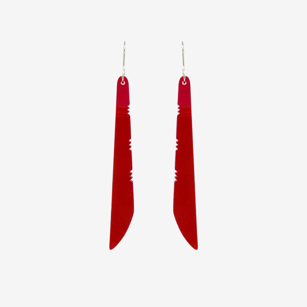 Earrings Toki Red Clear-Nichola-Matakana Pharmacy