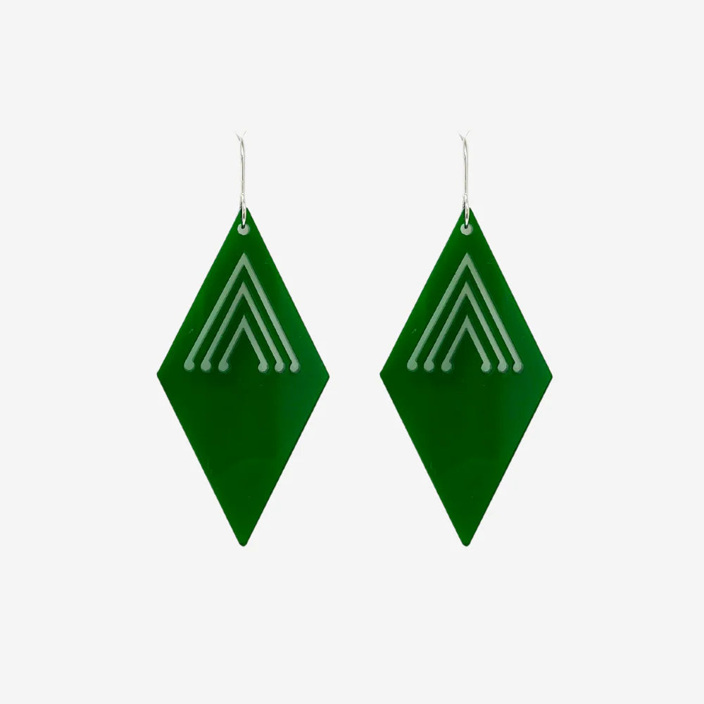 Earrings - Tino Taimana Green Clear-Nichola-Matakana Pharmacy