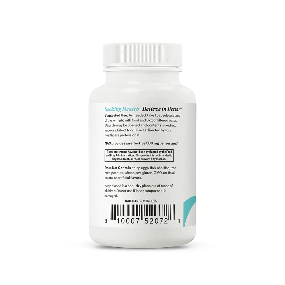NAC Supplement (N-Acetyl-L-Cysteine) 90 Caps-Seeking Health-Matakana Pharmacy