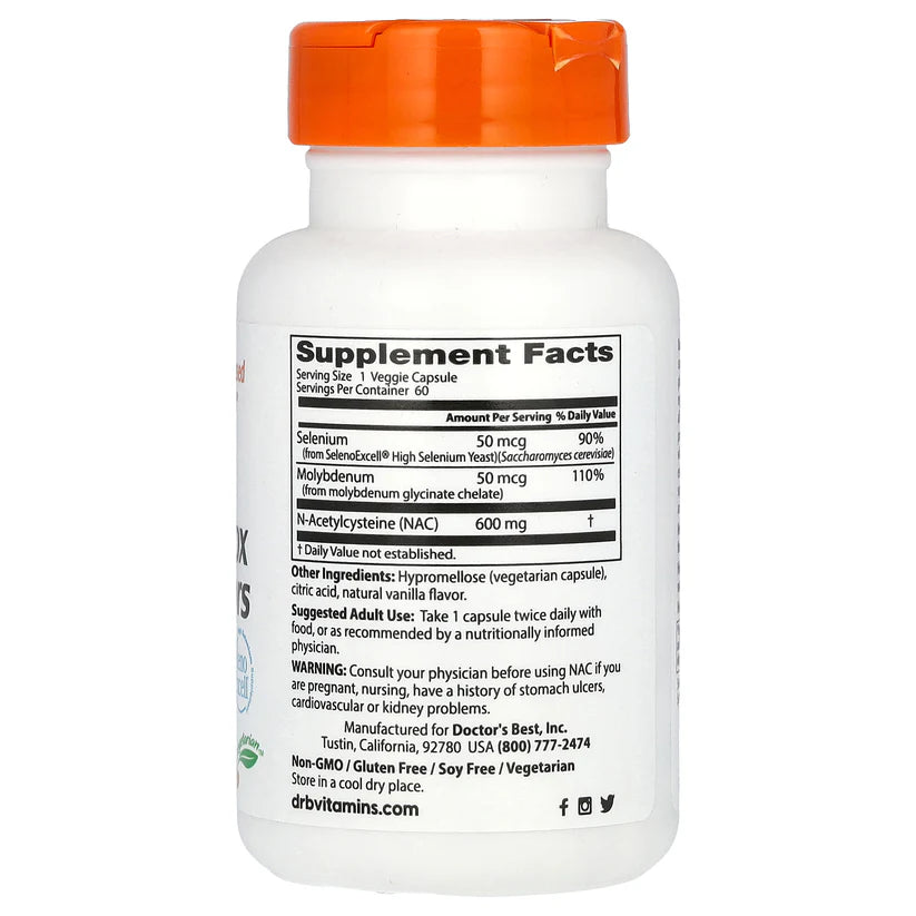 Image of NAC Detox Regulators 60caps supplement facts