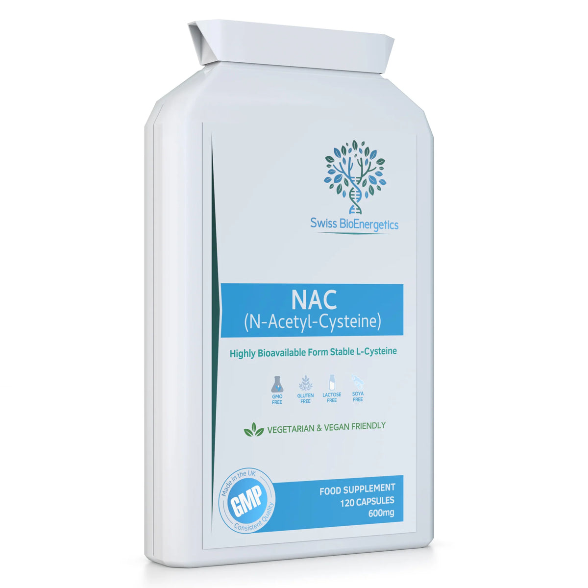 NAC 600mg 120 Capsules-Swiss Bioenergetics-Matakana Pharmacy