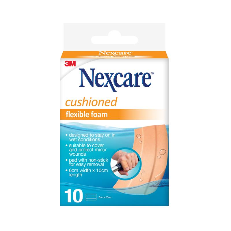 NEXCARE Cushioned Flexible Foam 6x10cm 10pk-Matakana Pharmacy