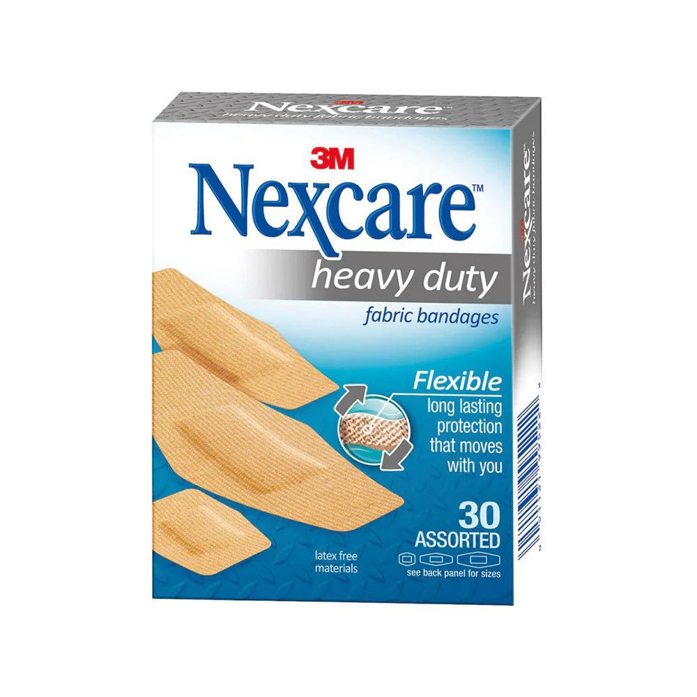 NEXCARE Heavy Duty Fabric Flexible Bandage Assorted 30-Matakana Pharmacy