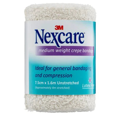 NEXCARE Medium Crepe Bandage 7.5cmx1.6m-Matakana Pharmacy