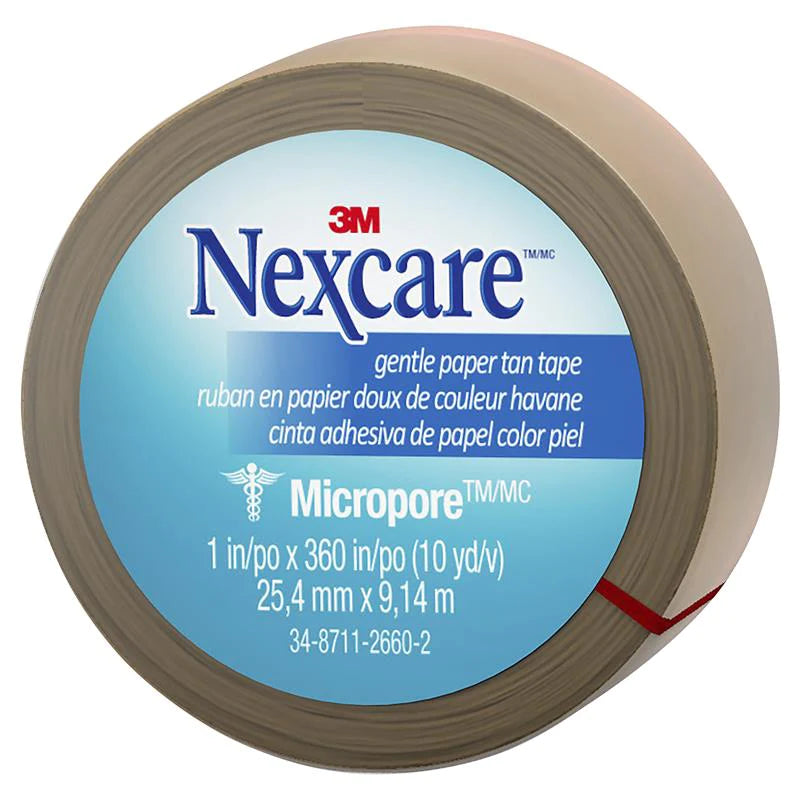NEXCARE Paper Tape Gentle 25.4mmx9.14m Tan-Matakana Pharmacy