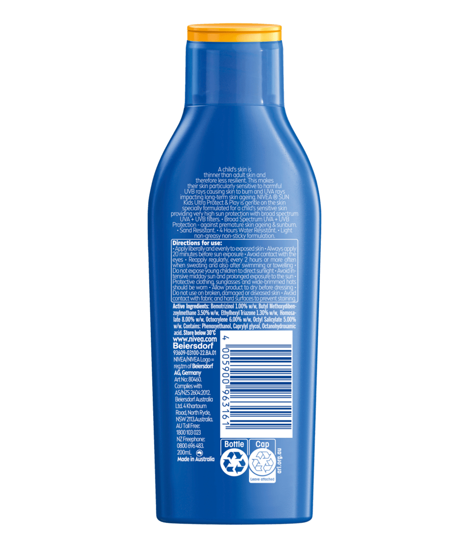 Image of ingredients in KIDS ULTRA PROTECT & PLAY SUNSCREEN LOTION SPF50+