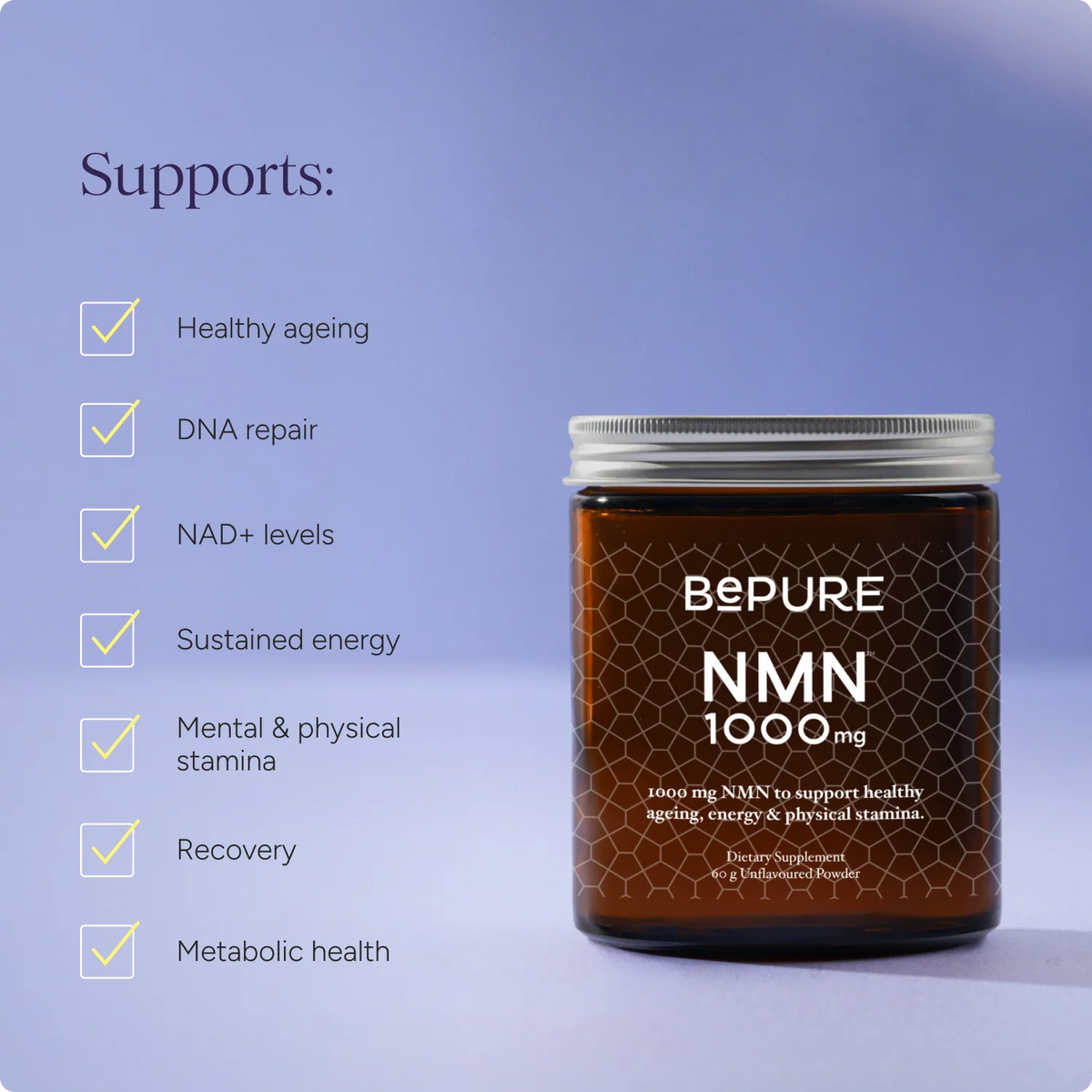 NMN 1000mg Pure Powder 30g | BePure-BEPURE-Matakana Pharmacy
