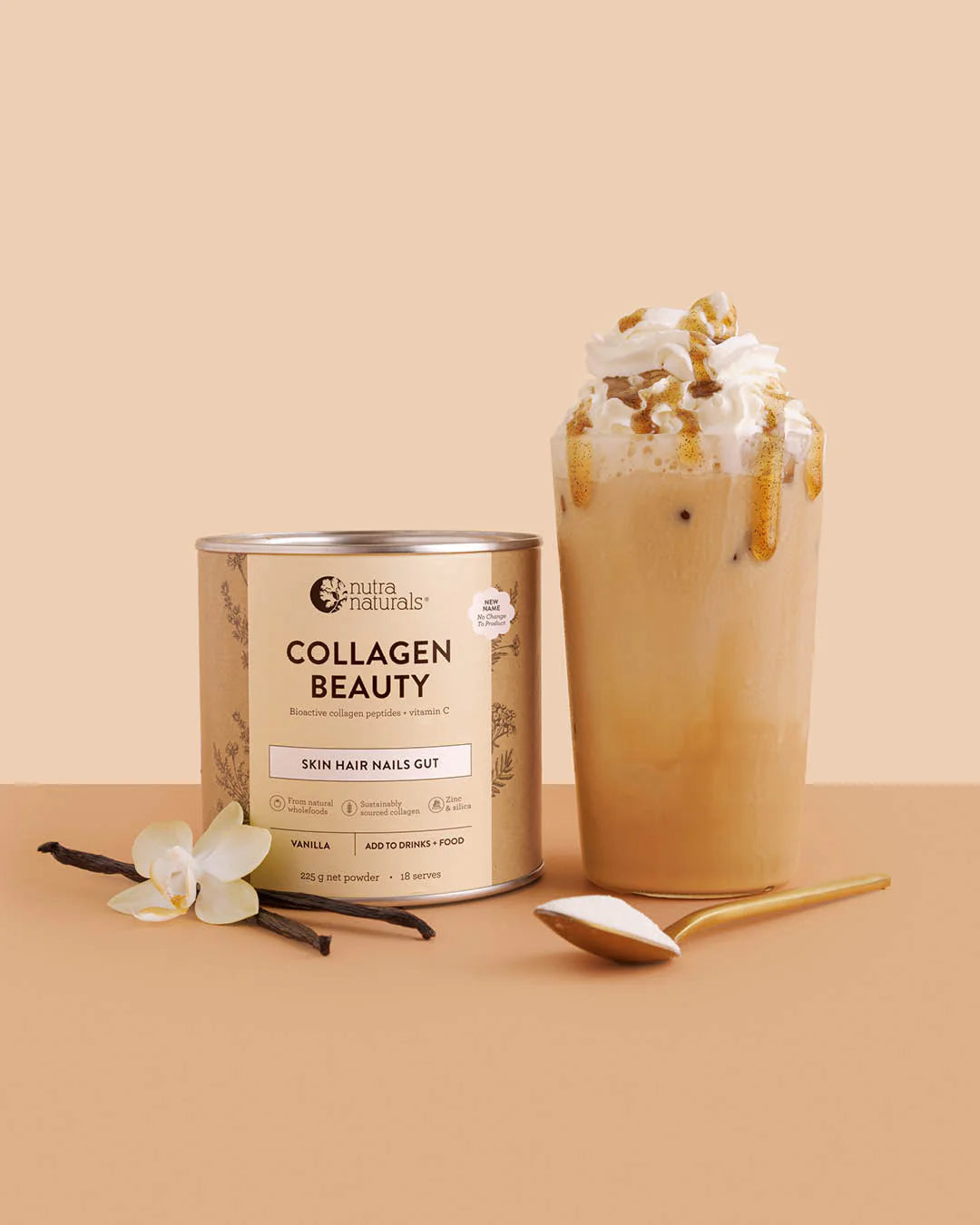 Collagen Beauty Vanilla 225g-Nutra Organics-Matakana Pharmacy
