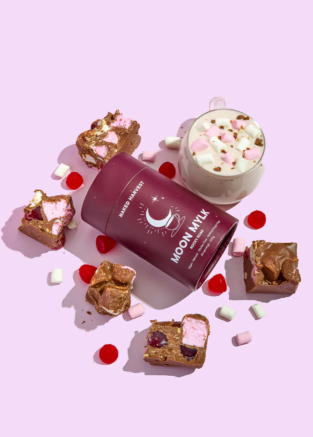 Moon Mylk Rocky Road Powder 200g-Nu Harvest-Matakana Pharmacy