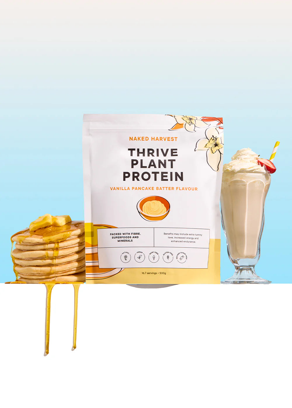 Thrive Plant Protein Vanilla Pancake Batter 500g-Nu Harvest-Matakana Pharmacy
