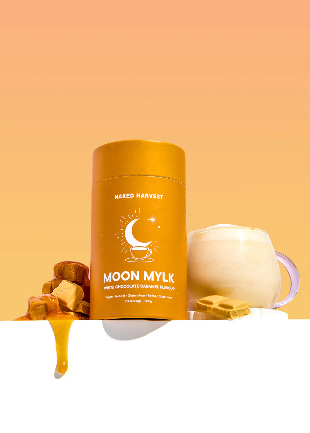 Moon Mylk White Choc Caramel Swirl Powder 200g-Nu Harvest-Matakana Pharmacy