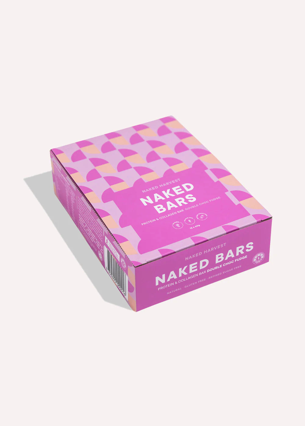 Naked Bar Protein & Collagen Double Choc Fudge Box 12 x 60g-Nu Harvest-Matakana Pharmacy