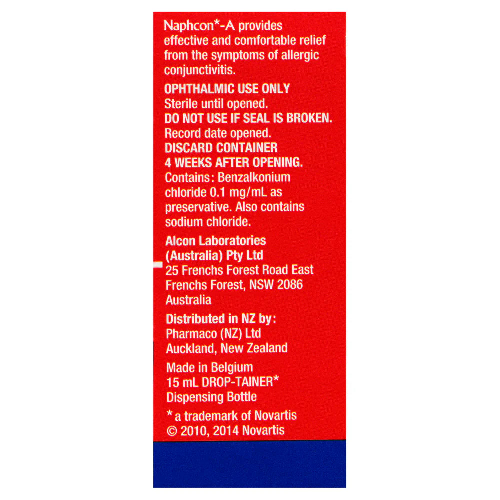 Naphcon-A Allergy Eye Drops 15ml-Alcon-Matakana Pharmacy