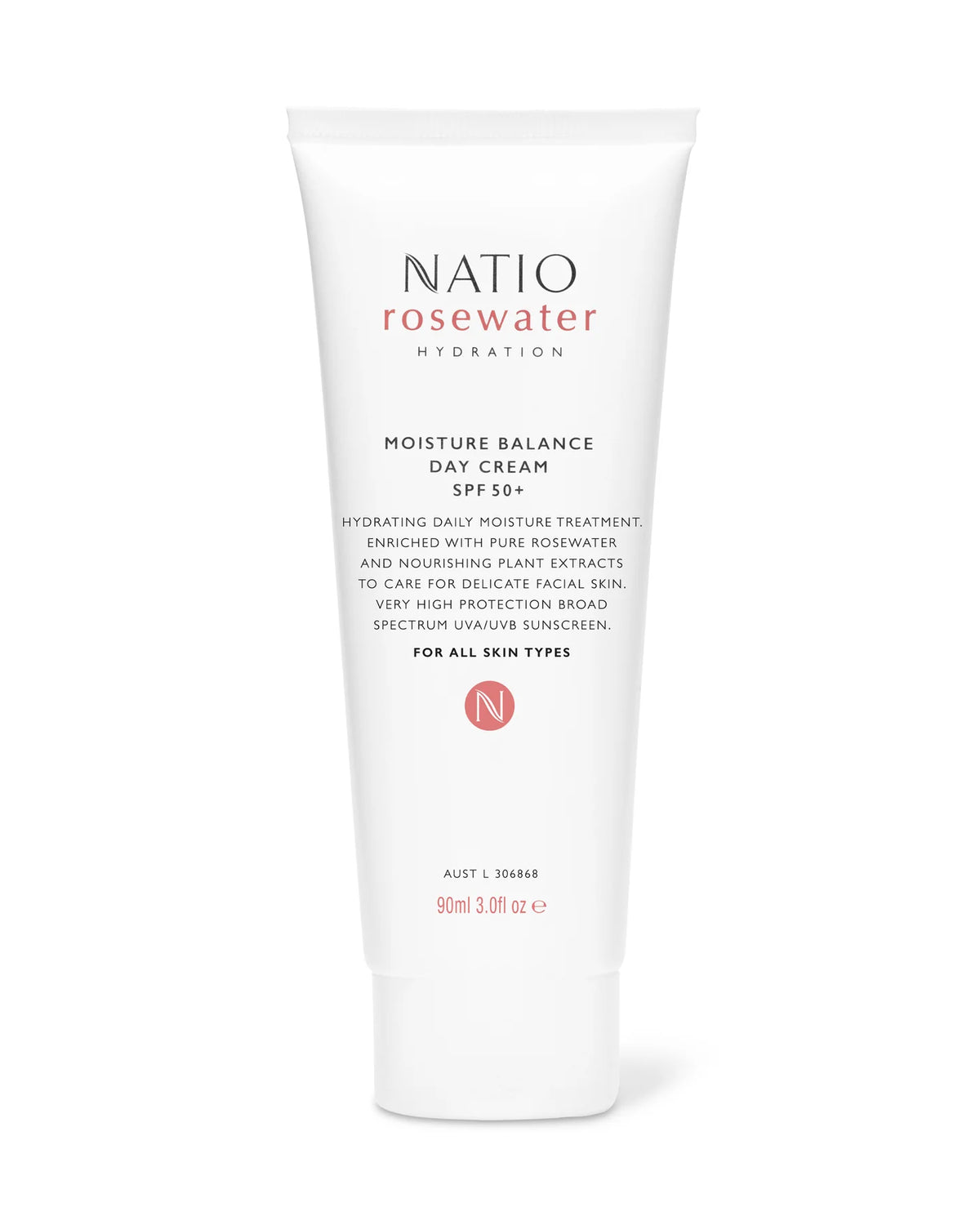 Image of NATIO Rose Water Moisturiser Balance Day cream SPF50