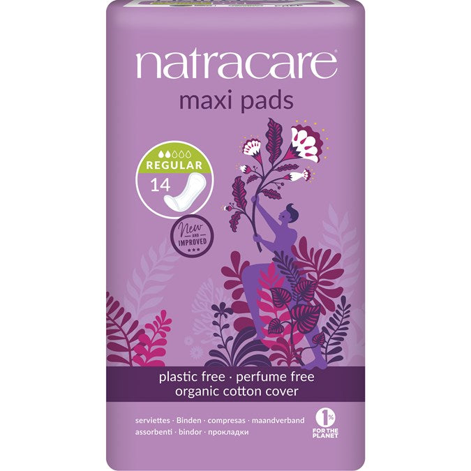 Natracare Maxi Pads Regular 14pk-Matakana Pharmacy