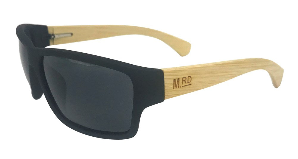 Image of Tradies Sunnies Black with Wooden Arms
