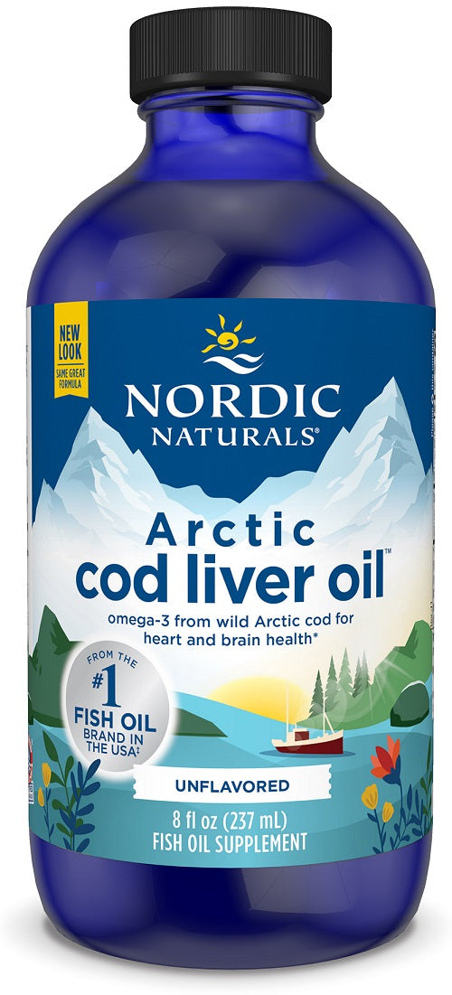 Arctic Cod Liver Oil Liquid Unflavoured 237ml-Nordic Naturals-Matakana Pharmacy
