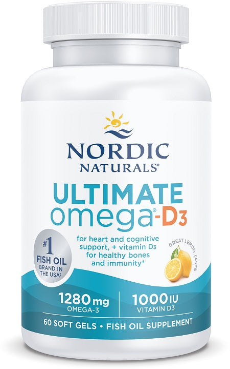 Ultimate Omega D3 - Lemon 60 Soft Gel Caps-Nordic Naturals-Matakana Pharmacy