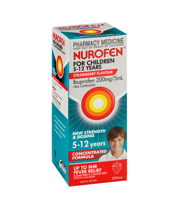 Image of Nurofen for children 5 to 12 years in strawberry flavour