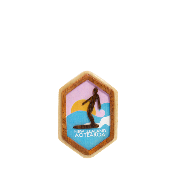 Wooden Magnet 6cm Surfer