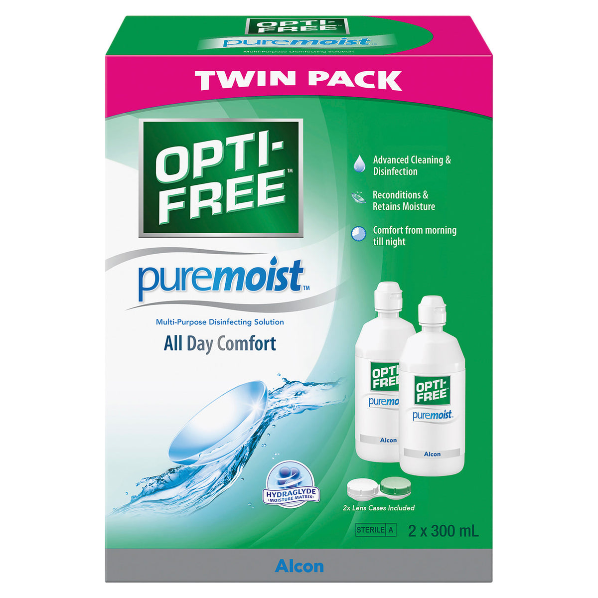 Opti-Free PureMoist Multi-Purpose Solution Twin Pack-Alcon-Matakana Pharmacy