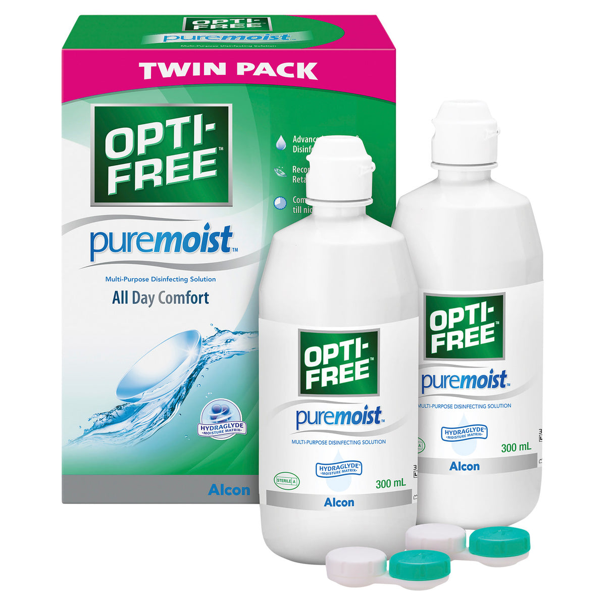 Opti-Free PureMoist Multi-Purpose Solution Twin Pack-Alcon-Matakana Pharmacy