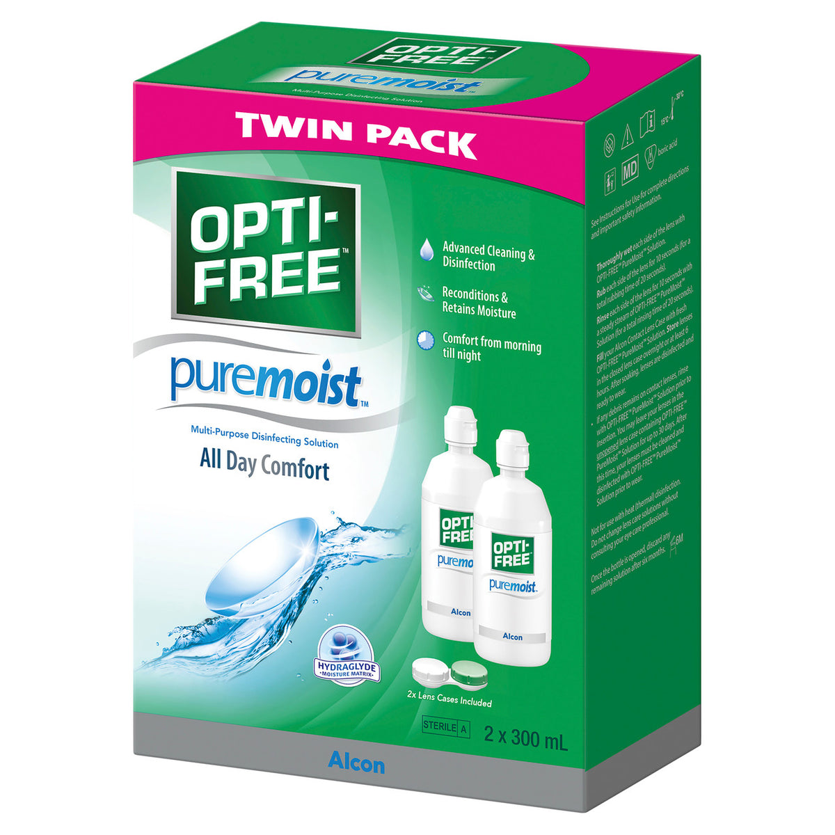 Opti-Free PureMoist Multi-Purpose Solution Twin Pack-Alcon-Matakana Pharmacy