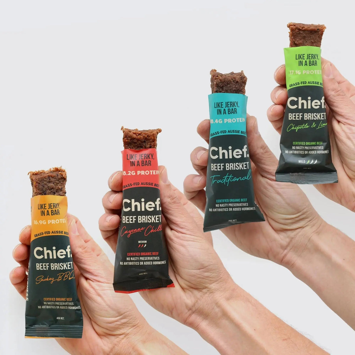 Beef Bar Sampler Assorted 4 Bars 4 x 40g-Chief-Matakana Pharmacy