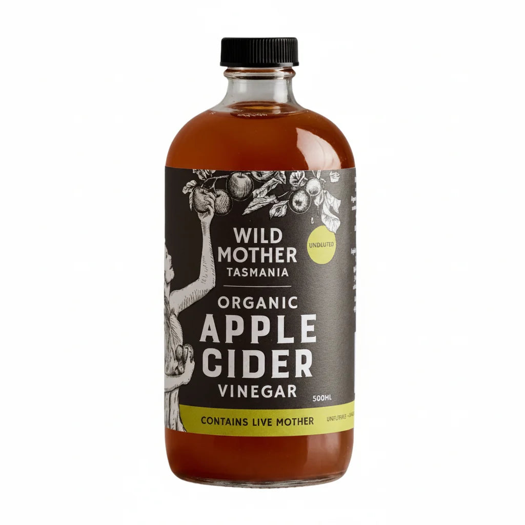 Organic Australian Apple Cider Vinegar 500ml-Wild Mother Tasmania-Matakana Pharmacy