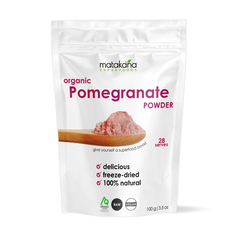 Organic Pomegranate Freeze Dried Powder 100g 28 Serves-Matakana Superfoods-Matakana Pharmacy