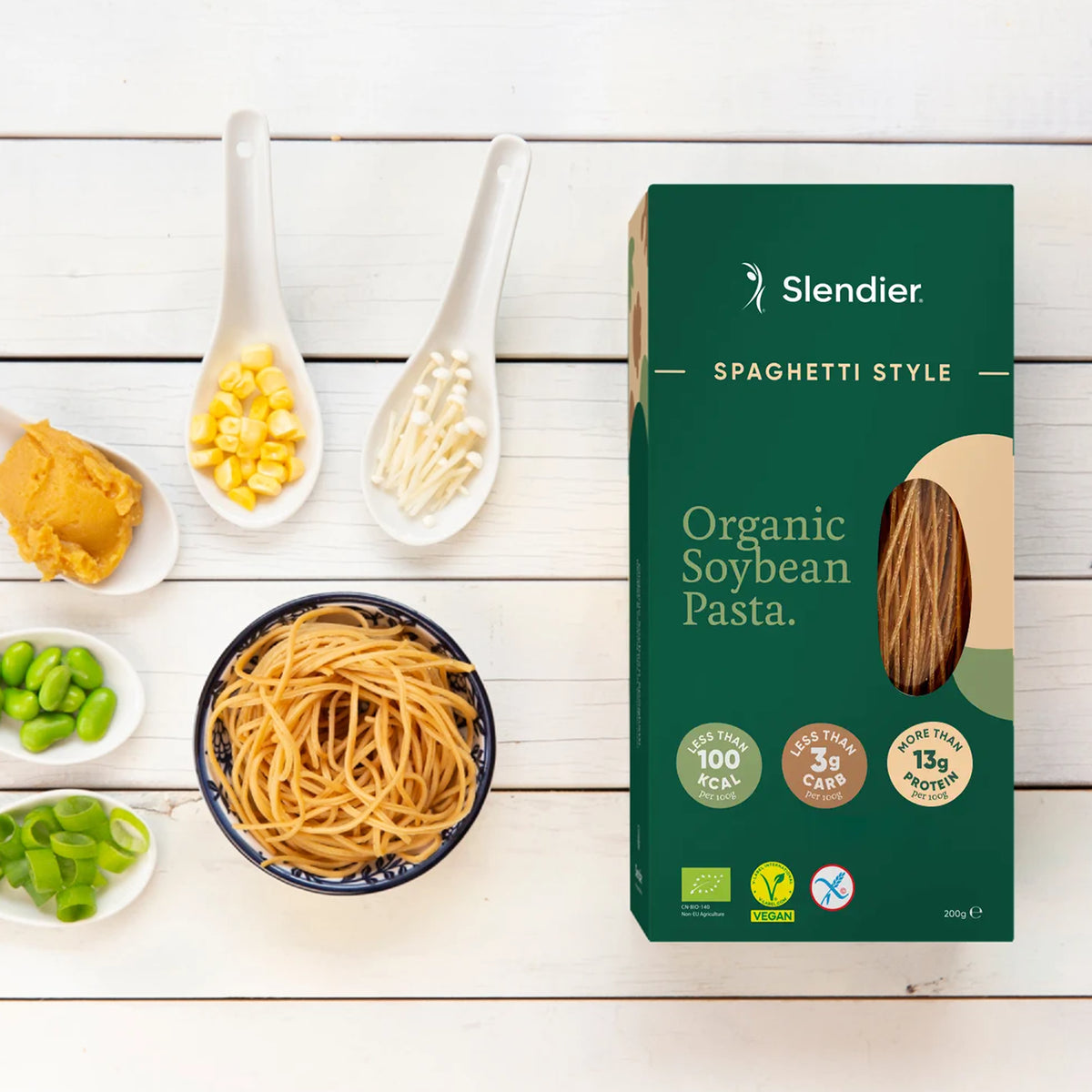Organic Black Soybean Spaghetti 200g-Slendier-Matakana Pharmacy