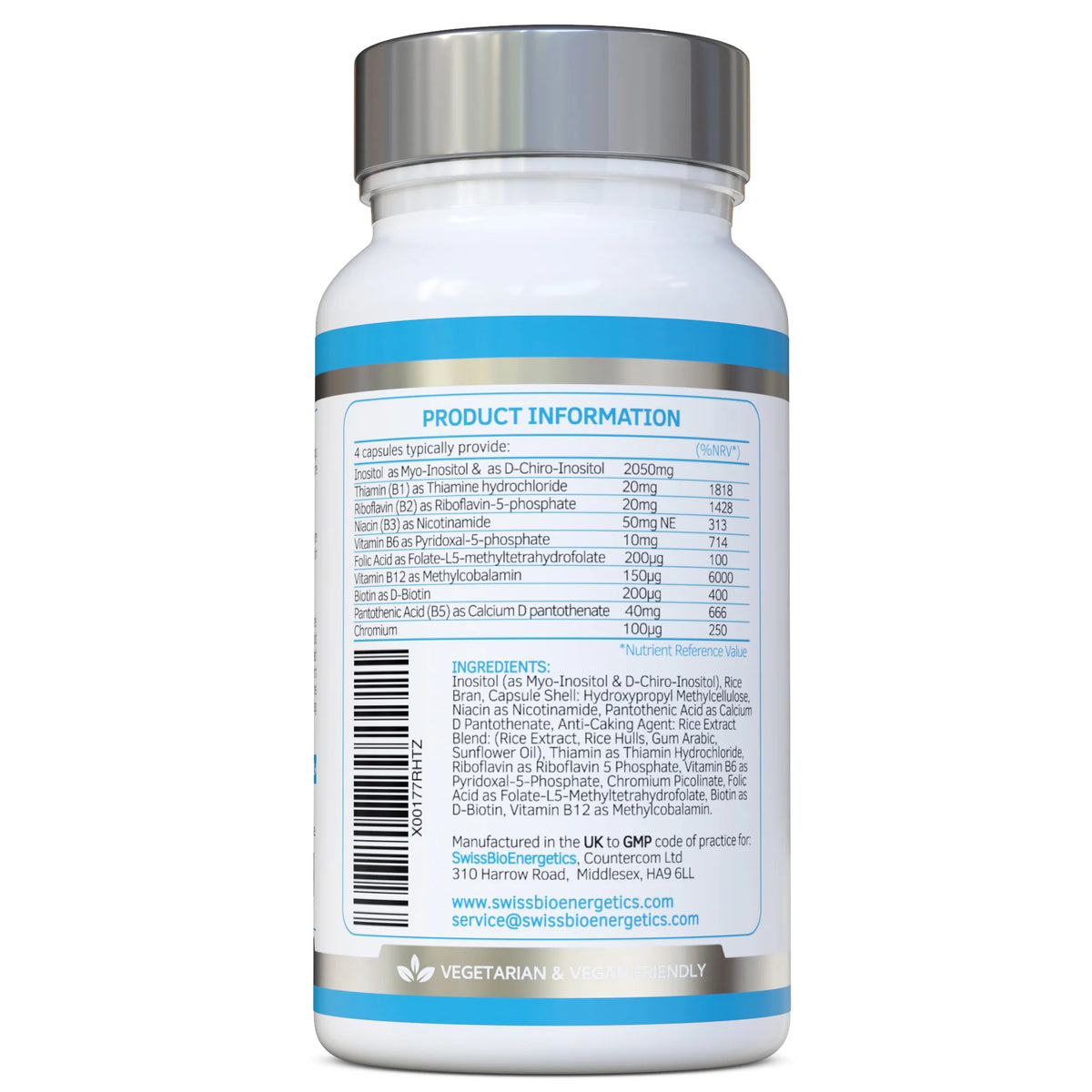 OvaDefence Myo & Chiro Inositol 120 Capsules-Swiss Bioenergetics-Matakana Pharmacy