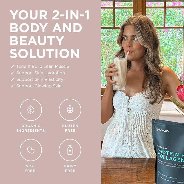 Image of Ultra Bio-Plant Protein + Collagen Double Choc benefits
