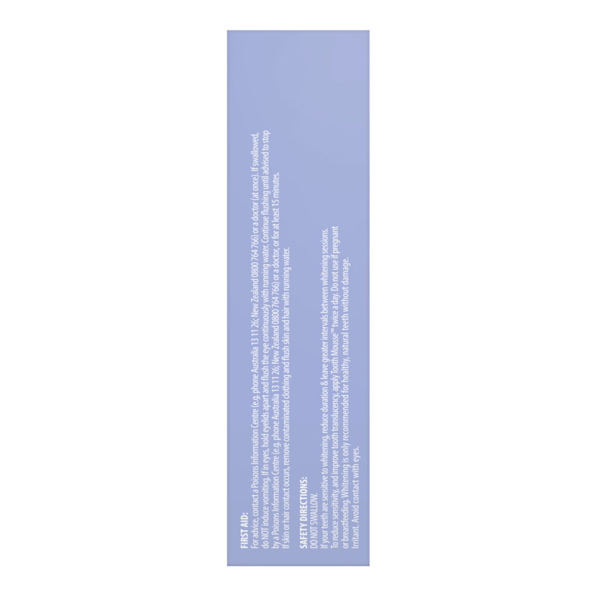 Safety directions for PIKSTERS Crush Whitening Strips Coconut 28pk