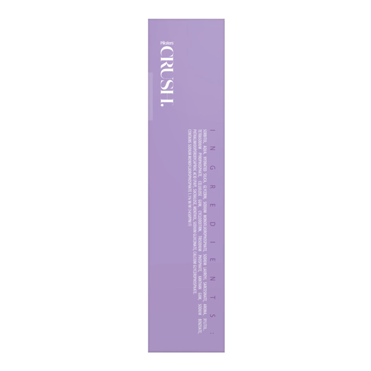 Ingredients  in PIKSTERS Crush Whitening Toothpaste Passionfruit 96g