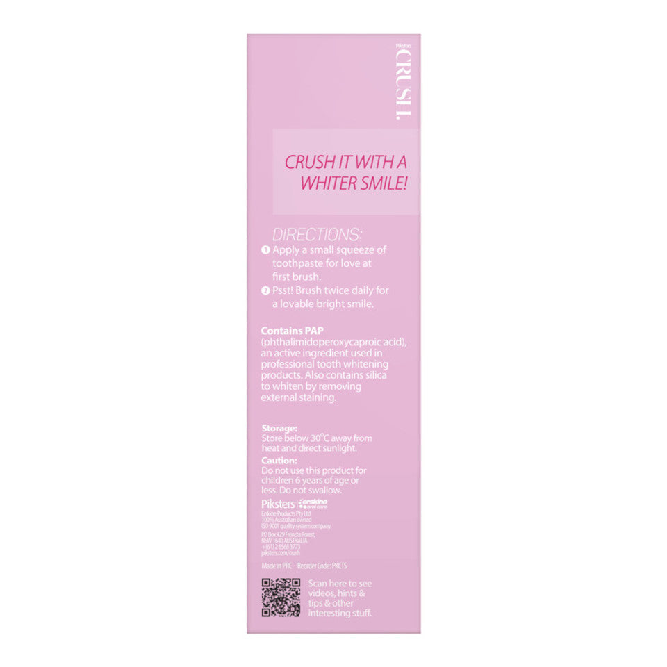 Directions on how to use PIKSTERS Crush Whitening Toothpaste Strawberry 96g